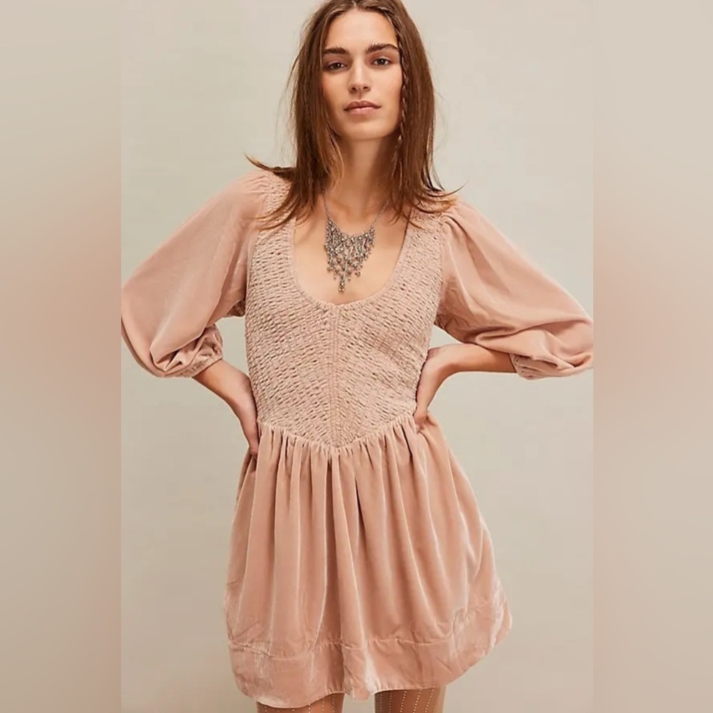 *NWOT* Free People Farrier Velvet Mini Dress **HAS POCKETS!